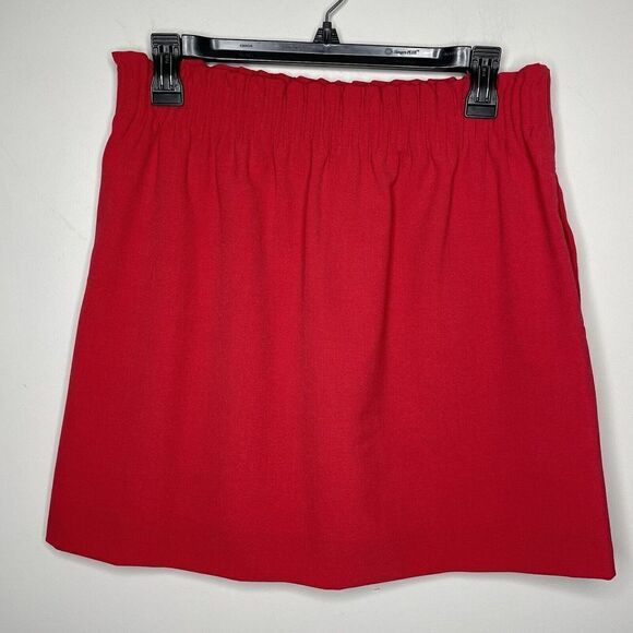 J CREW Skirt Womens 6 Red Sidewalk Pull-On Skirt Stretch Pockets J4492 - Picture 3 of 9